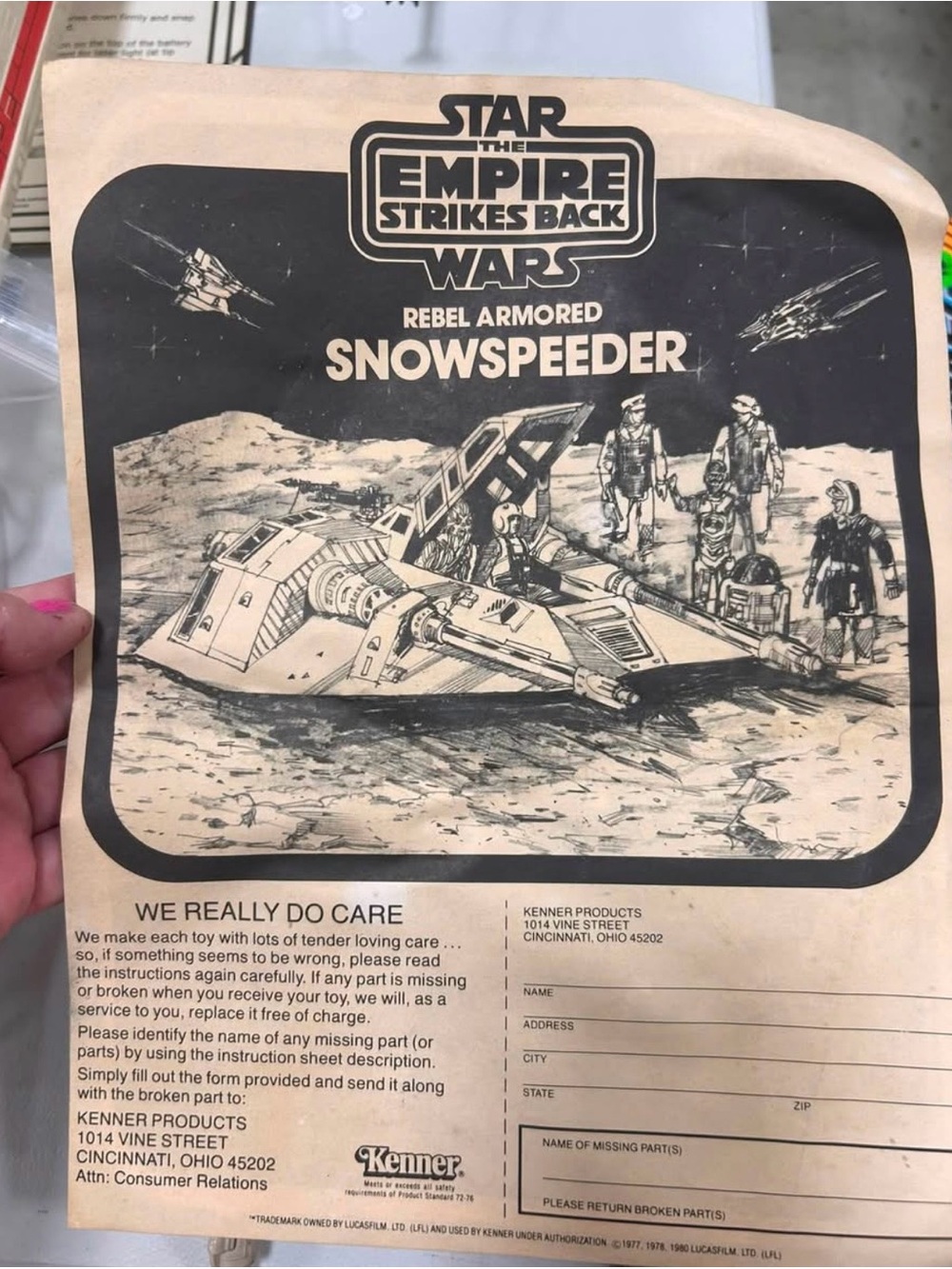 Lego Star Wars Empire Strikes Back Snowspeeder with Instruction Sheet